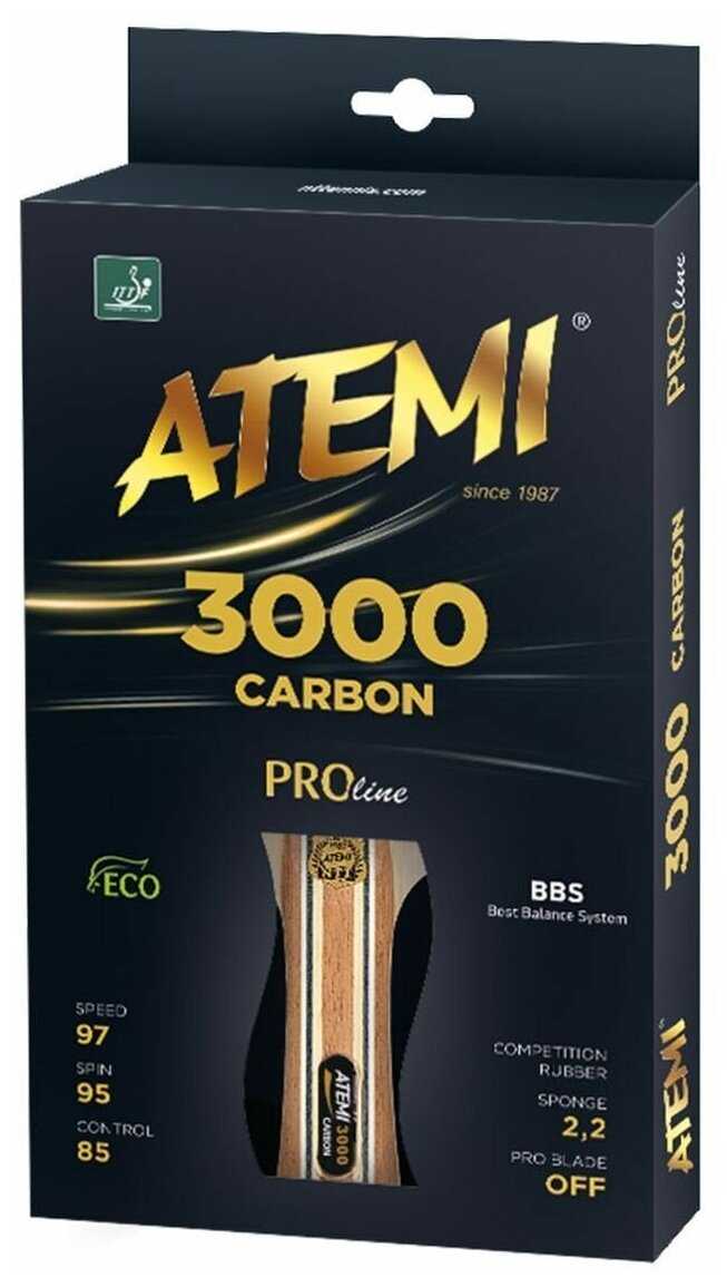 Ракетки для настольного тенниса ATEMI PRO CARBON 3000 CV фотография 8