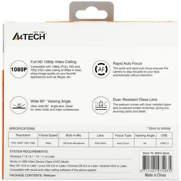 Камера Web A4Tech PK-980HA фотография 10