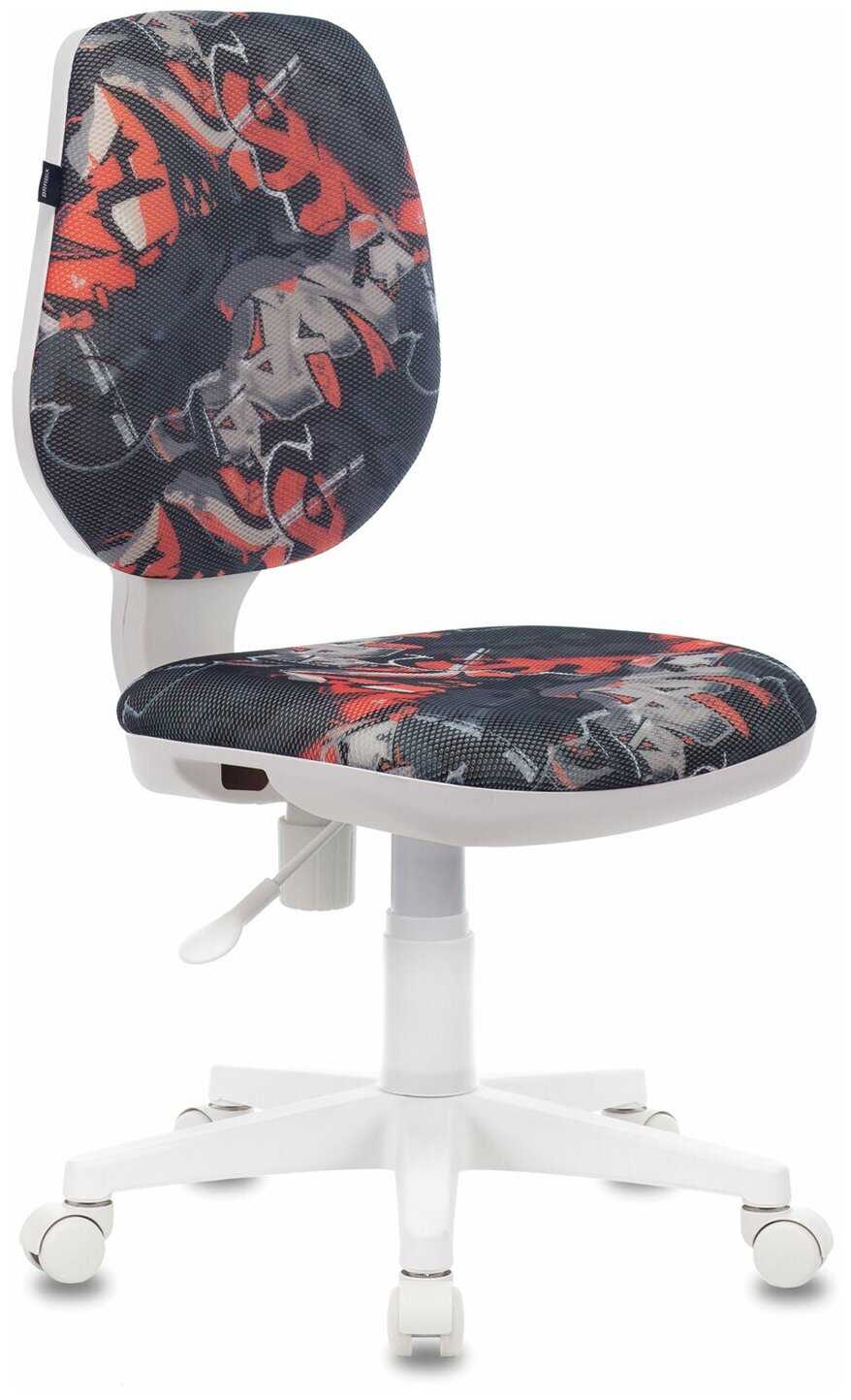 Кресло BRABIX Fancy MG-201W, без подлокотников, пластик белый, с рисунком Graffity, 532415 шт.
