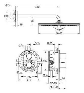 Верхний душ Grohe Grohtherm 3000 Cosmopolitan 26260000, хром фотография 1