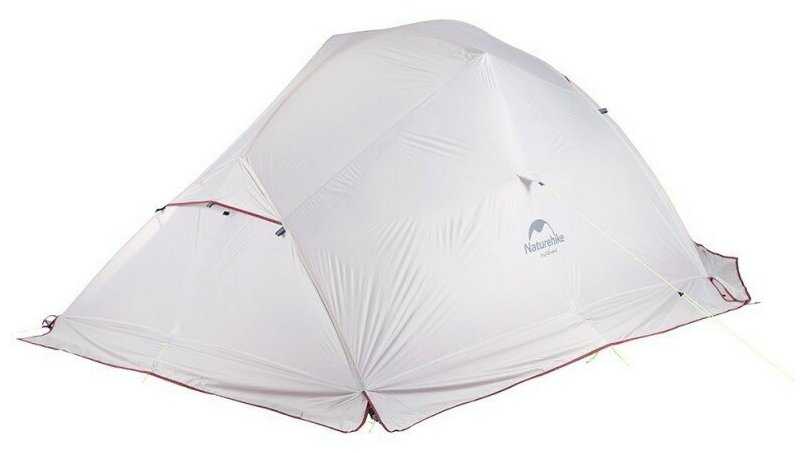 Палатка Naturehike Сloud up 2 20D NH17T001-T двухместная с ковриком, серо-красная, 6927595730560 фотография 1