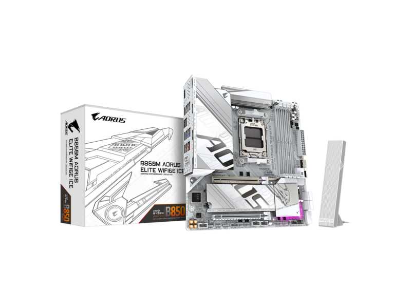 Материнская плата Gigabyte B850M AORUS ELITE WIFI6E [AM5, AMD B850, Micro-ATX] фотография 1