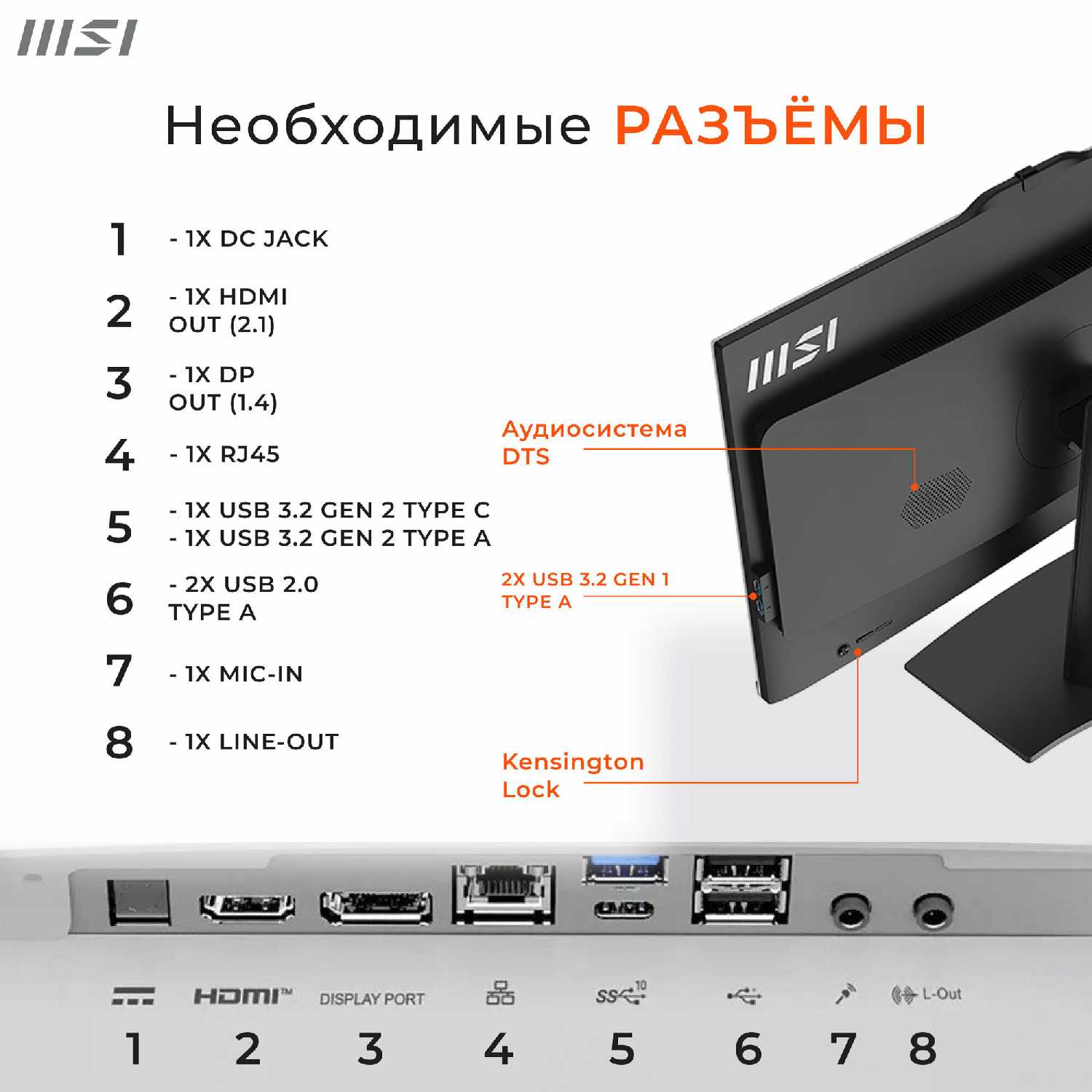 Моноблок MSI PRO AP272 (G7400/32Gb/512Gb SSD) фотография 2