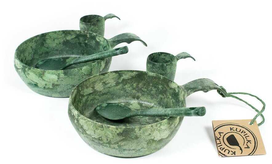 Набор посуды KUPILKA START THE DAY (для двух персон), зеленый
