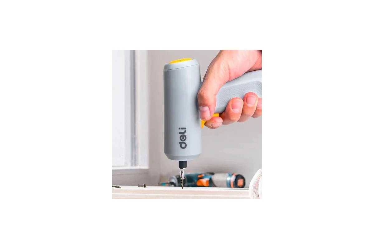 Отвертка аккумуляторная Deli Отвертка аккумуляторная Deli DC160 (4В, 2Ач, 5Нм, 300об/мин, Type-C, набор бит 4 шт) фотография 5