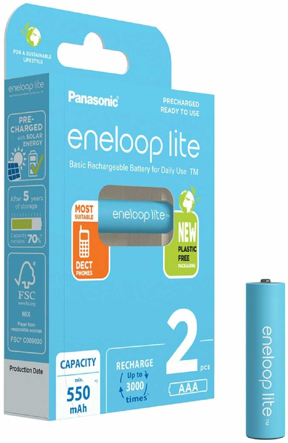 Аккумулятор Panasonic Eneloop Lite LR03 AAA (550 mAh) фотография 5