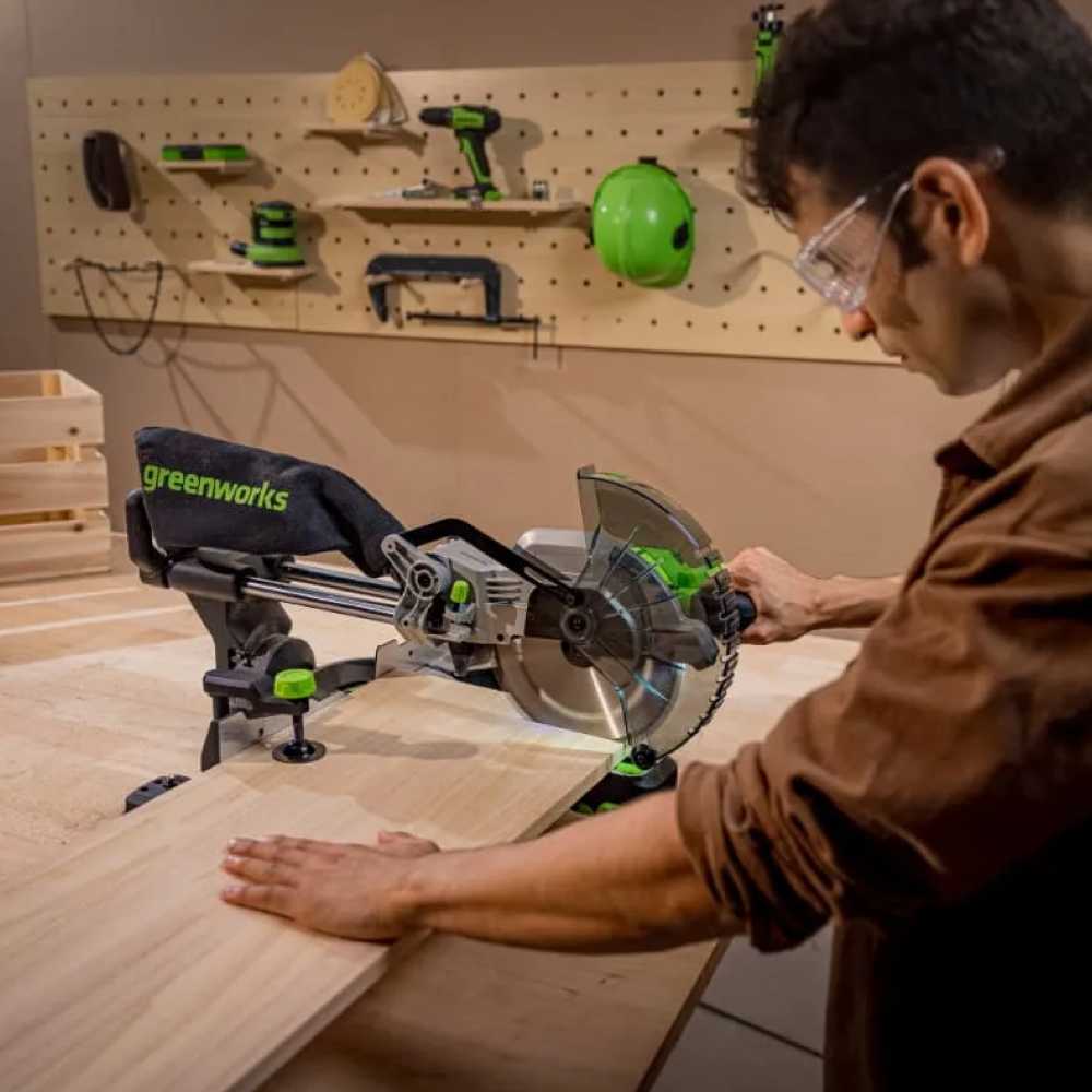 Пила торцовочная аккумуляторная GREENWORKS GD24MS216 [без АКБ и ЗУ] фотография 5
