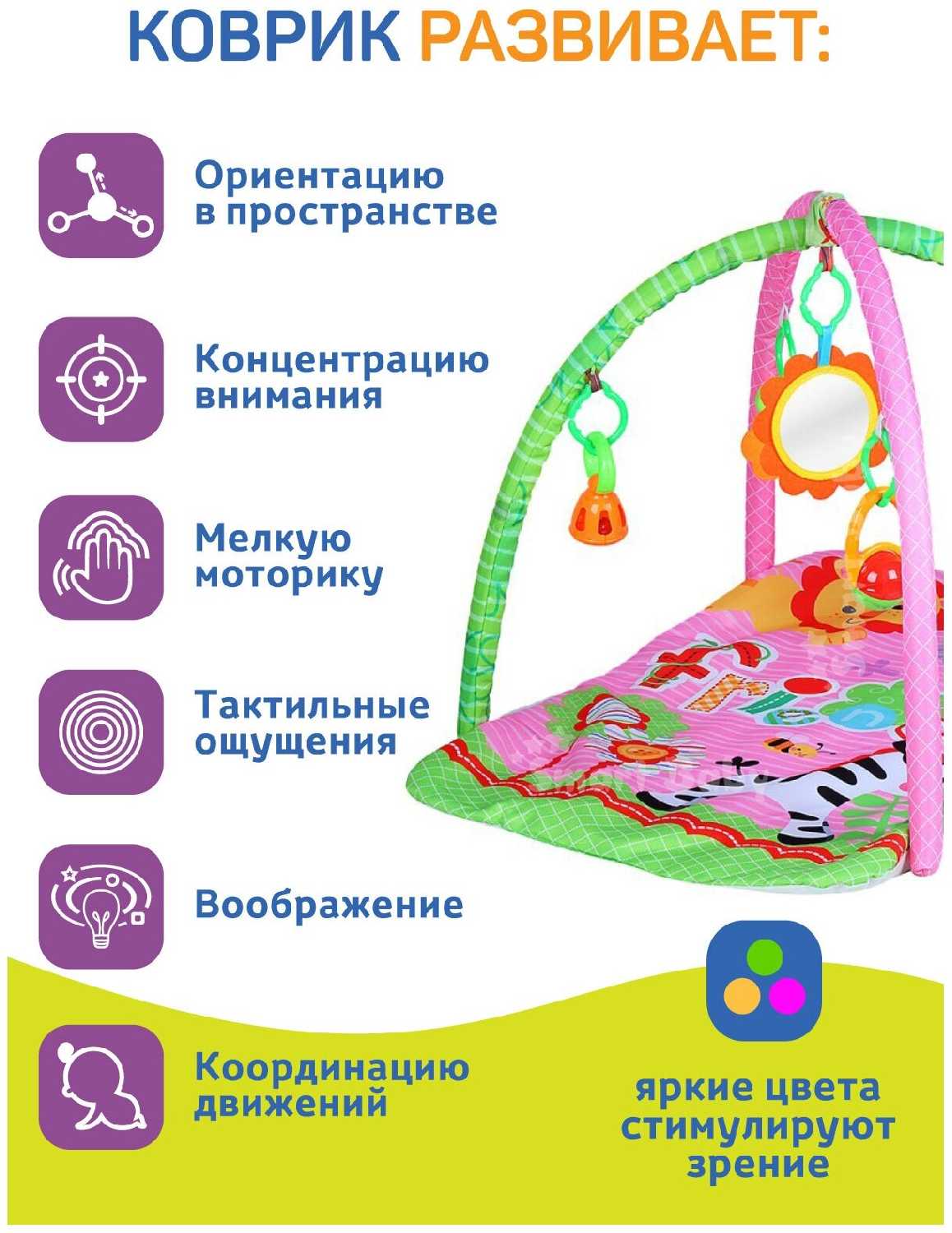 Детский развивающий коврик 