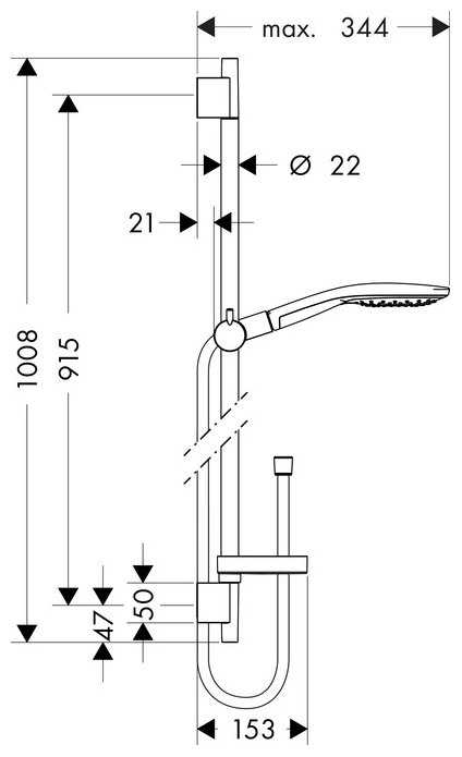 Душевой гарнитур hansgrohe Raindance Select S 150 3 jet/Unica'S Puro 27803400, фотография 1
