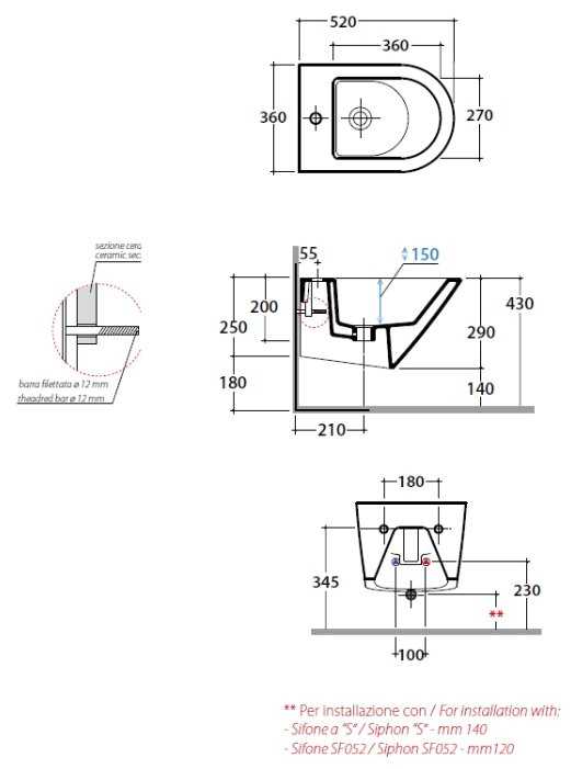 Биде подвесное GLOBO Forty3 FOS10.BI с горизонтальным выпуском фотография 1