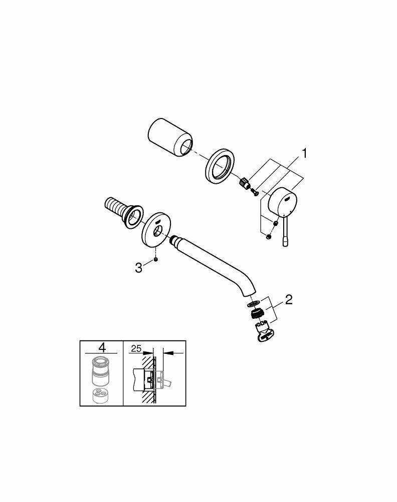 Смеситель для раковины Grohe Essence+ (19408001) фотография 18