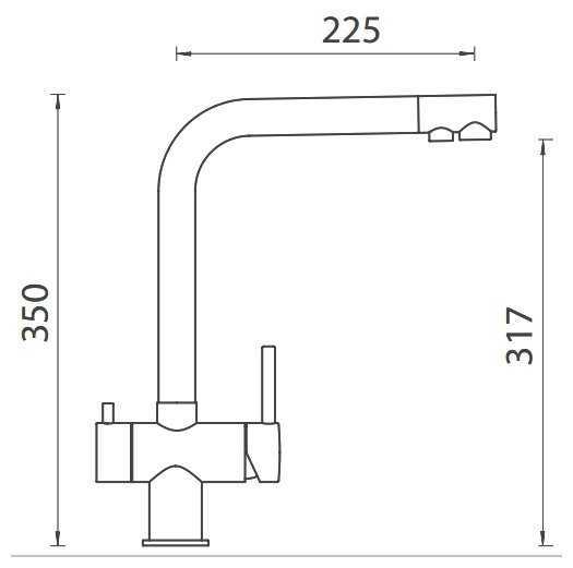 Смеситель для кухни (мойки) Schock Vitus (нерж. сталь), рычажный фотография 1