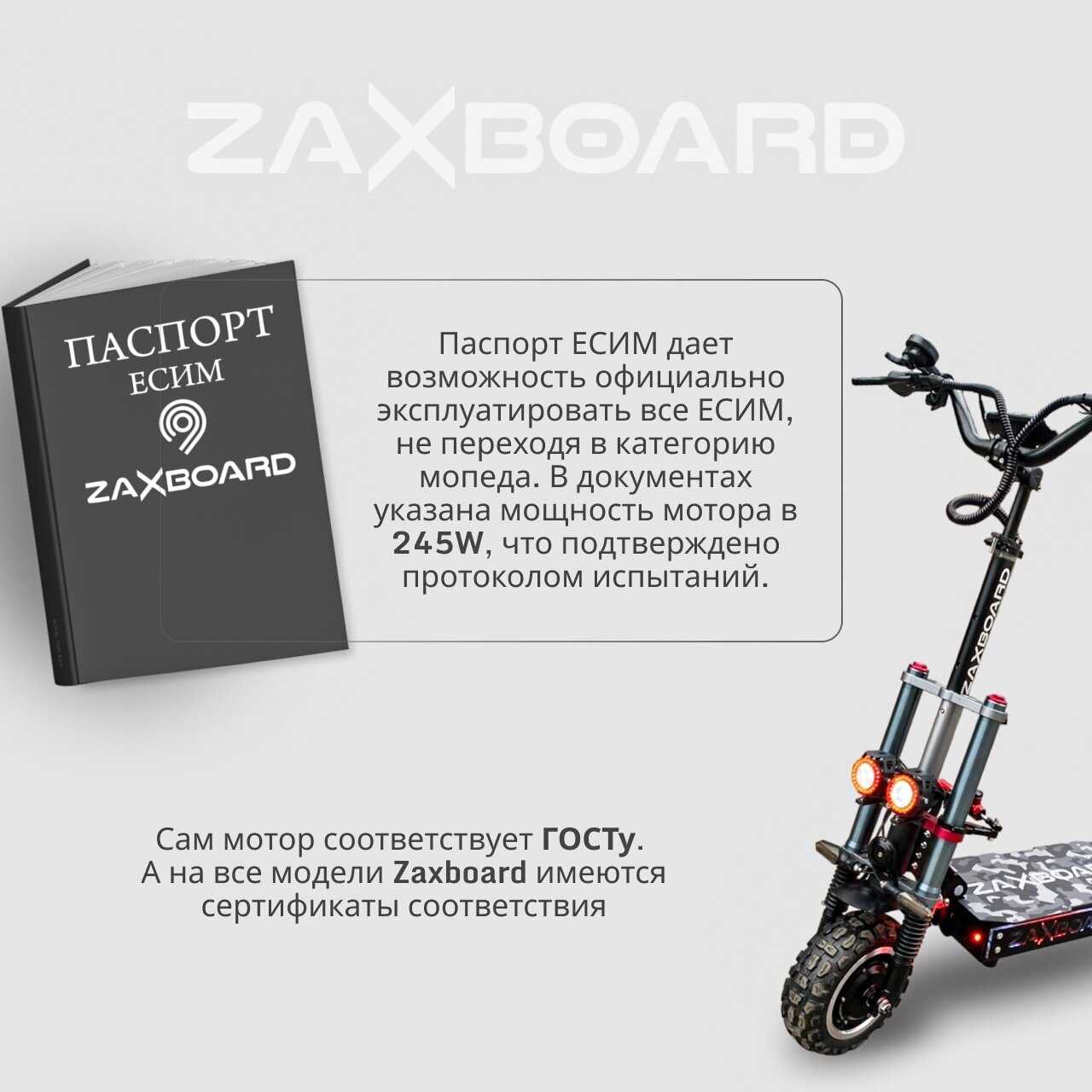 Внедорожный электросамокат Zaxboard Grizly Aqua 16AH 1440W фотография 3