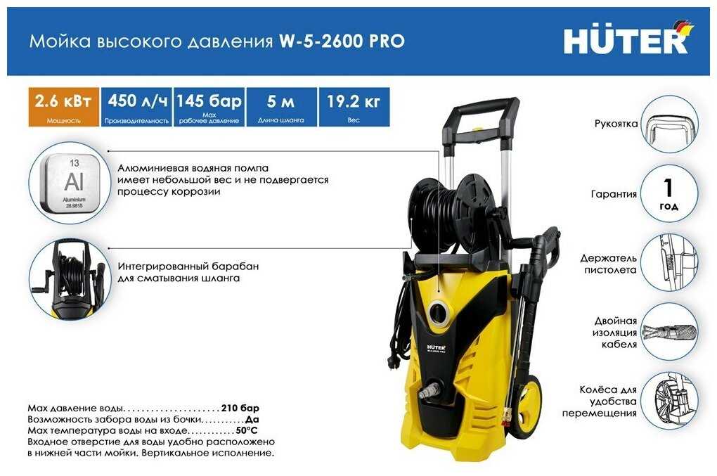 Мойка высокого давления Huter W-5-2600 PRO фотография 12