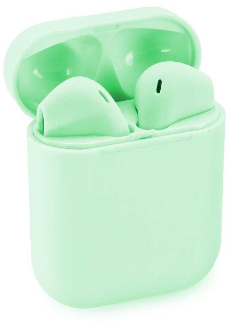 Беспроводные наушники inPods 12 simple для телефона с Блютуз и зарядным чехлом / зеленые