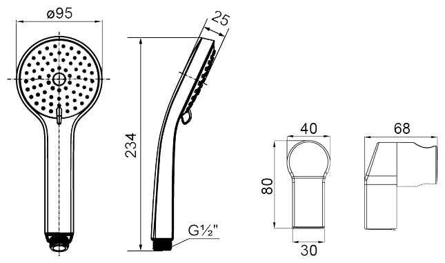 Ручной душ Milardo 2703F95M16, хромоникелевое фотография 1