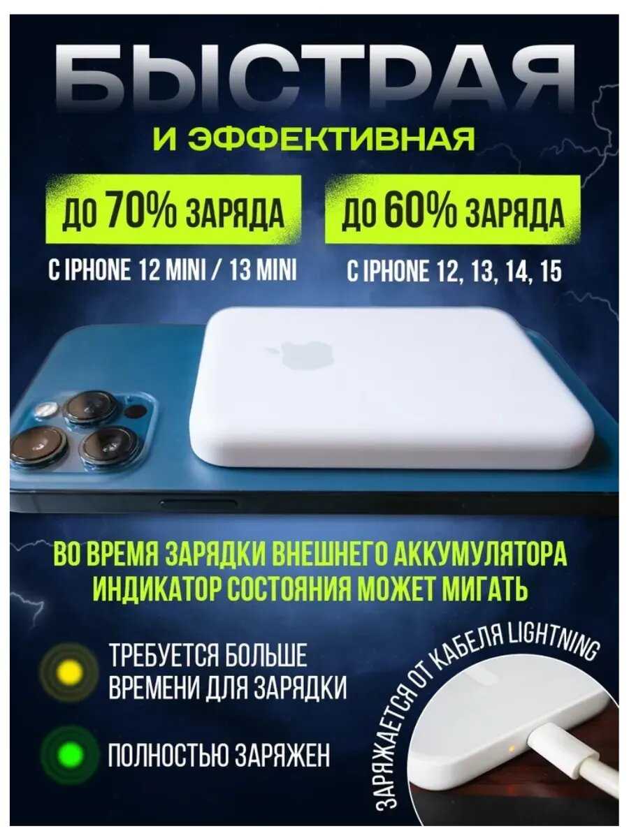 Внешний аккумулятор Magsafe повербанк Беспроводная зарядка фотография 4