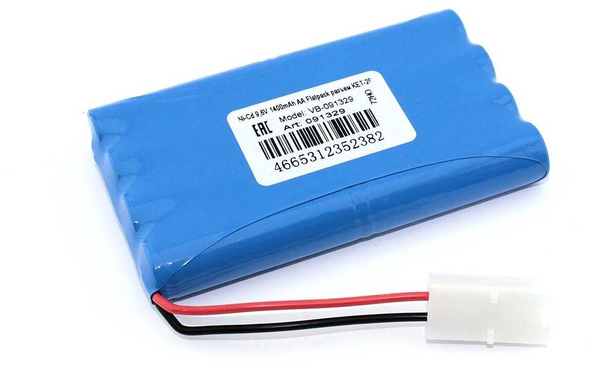 Аккумулятор Ni-Cd 9,6V 1400mAh AA Flatpack (KET-2P)