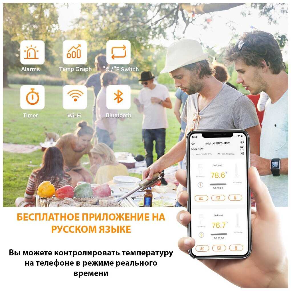 Кулинарный термометр INKBIRD IBBQ-4BW фотография 2