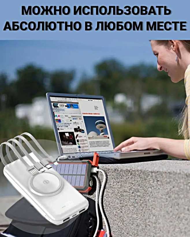 Портативный аккумулятор MagSafe 20000 mAh (4 встроенных кабеля) фотография 16