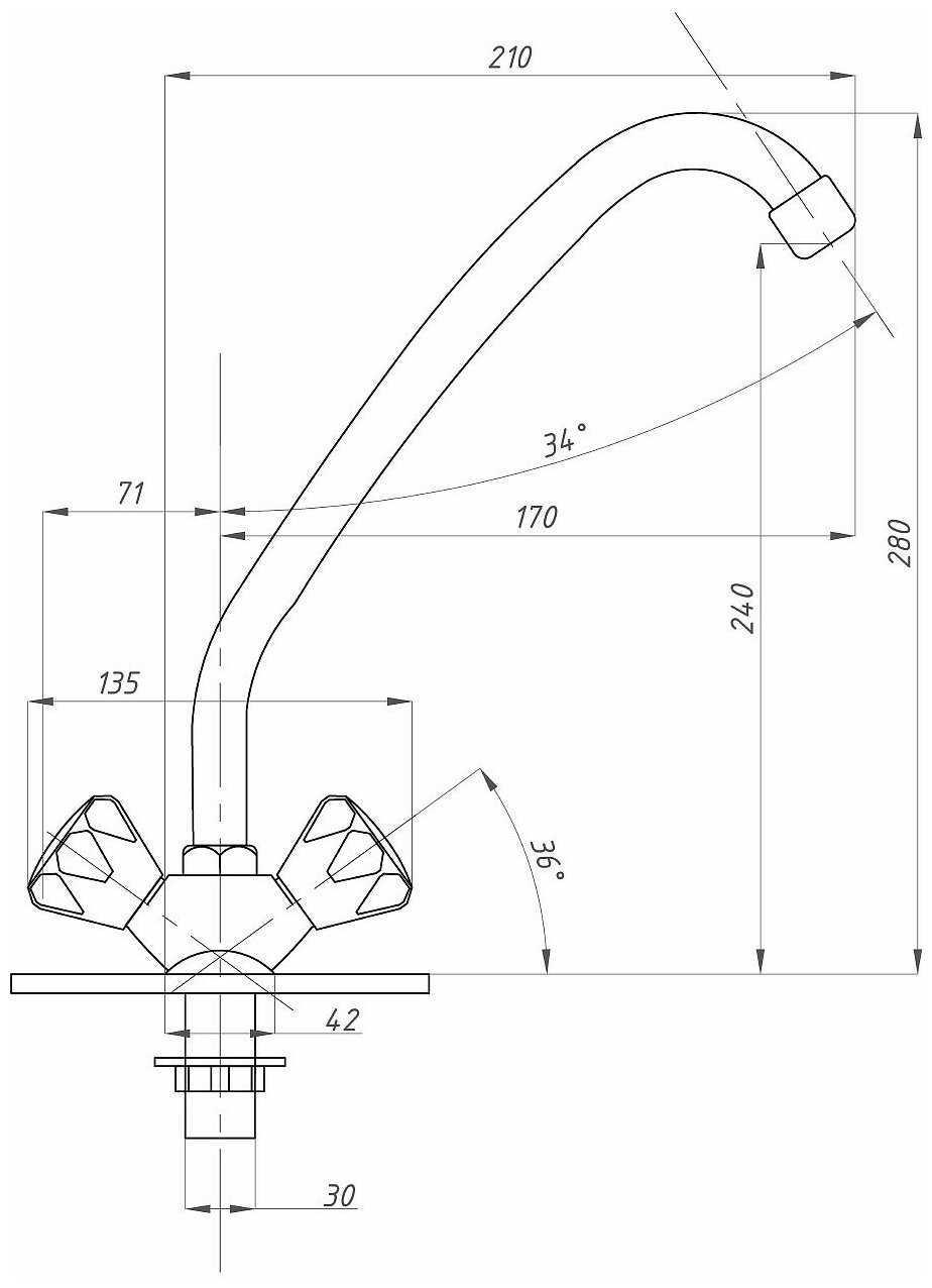 Смеситель для кухни профсан ПСМ-127-04 стандарт-а тип см-мдцба фотография 2