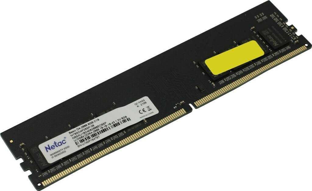 Оперативная память Netac 8 ГБ DDR4 DIMM CL19 (NTBSD4P26SP-08) фотография 4