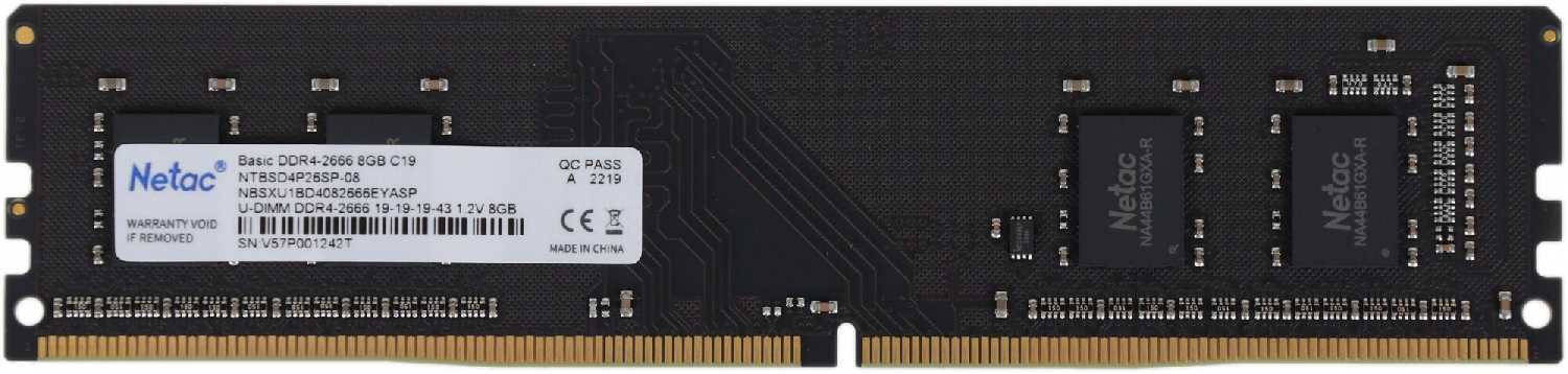 Оперативная память Netac 8 ГБ DDR4 DIMM CL19 (NTBSD4P26SP-08) фотография 5