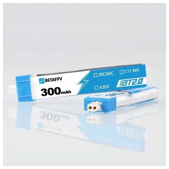 Аккумулятор BETAFPV 300 mAh BT2.0 1S 3.7V 30C HV LiPo (8шт) фотография 1