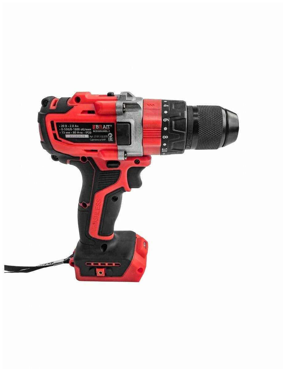 Ударная аккумуляторная дрель-шуруповерт BRAIT BCD20SUМBL-1 фотография 8