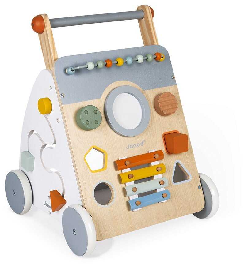 Тележка-каталка развивающая с комплектом игр Janod, серия Sweet cocoon J04410