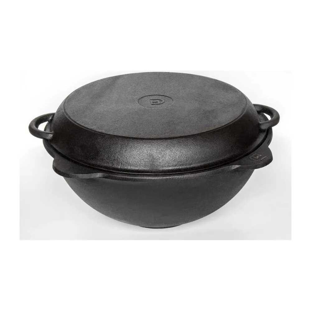 Казан DavrMetall Казан с крышкой сковородкой 8 л (круглое дно) фотография 14