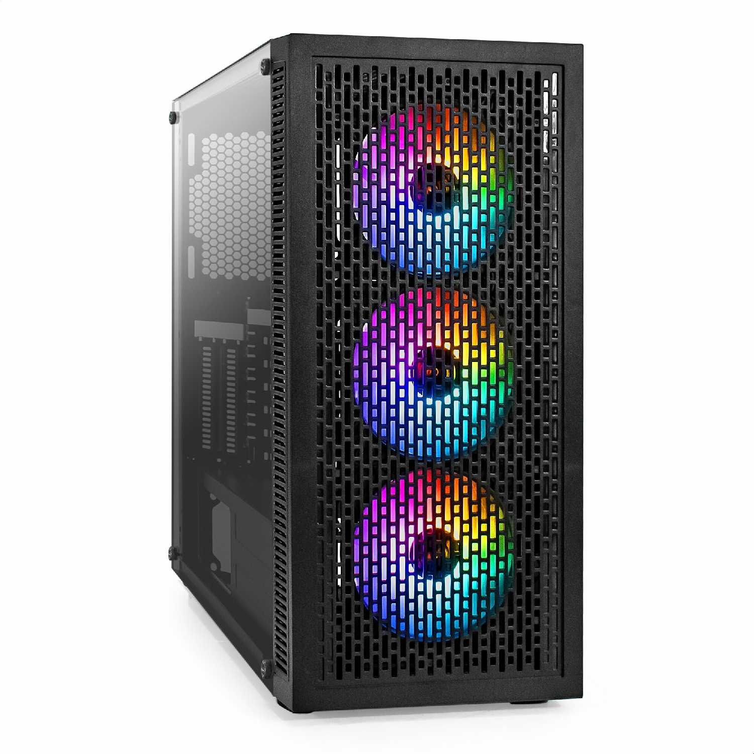 Корпус ExeGate EVO-5001A-450NPX (ATX, БП 450NPX, 2USB+1USB3.0+HD Audio, 3 вент.12см с RGB подсветкой, боковая панель - закаленное стекло) фотография 7