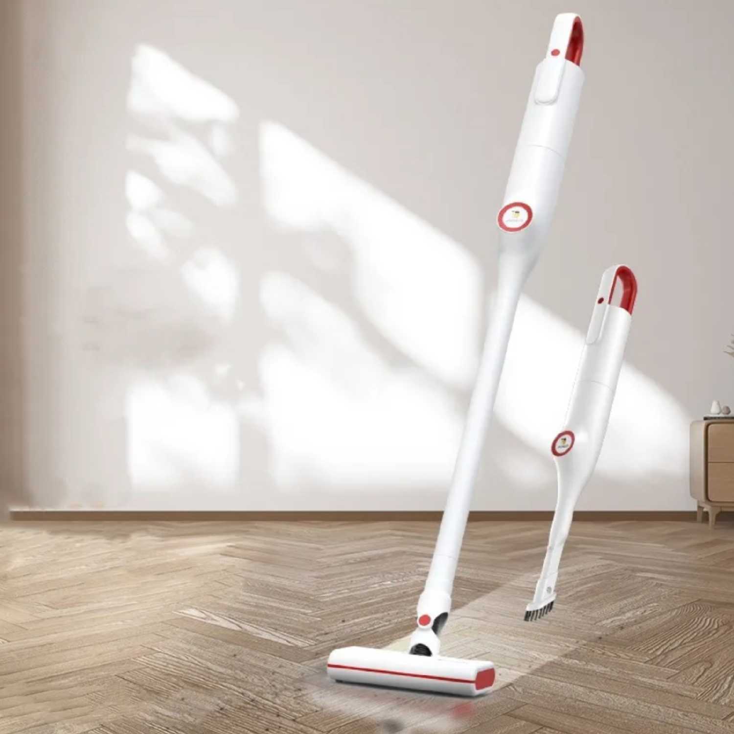 Беспроводной пылесос с влажной и сухой уборкой CleanMaster 67, для дома и дачи подарок маме и жене, белый фотография 5