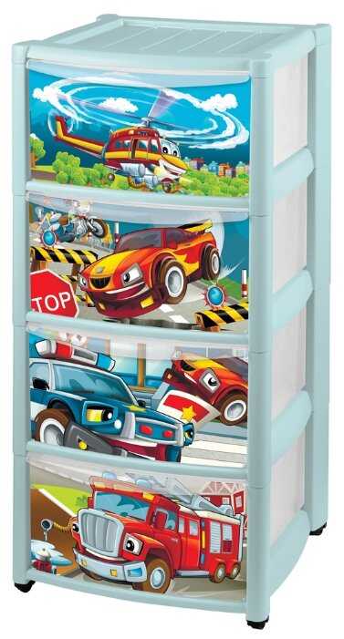 Бельевой комод Пластишка с аппликацией 4 секции фотография 3