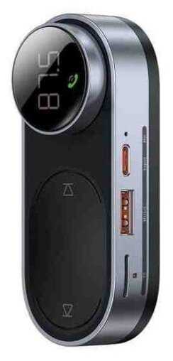 MP3-плеер с FM-трансмиттером Baseus Solar Car Wireless MP3 Player (CDMP000001) с солнечной батареей (black)