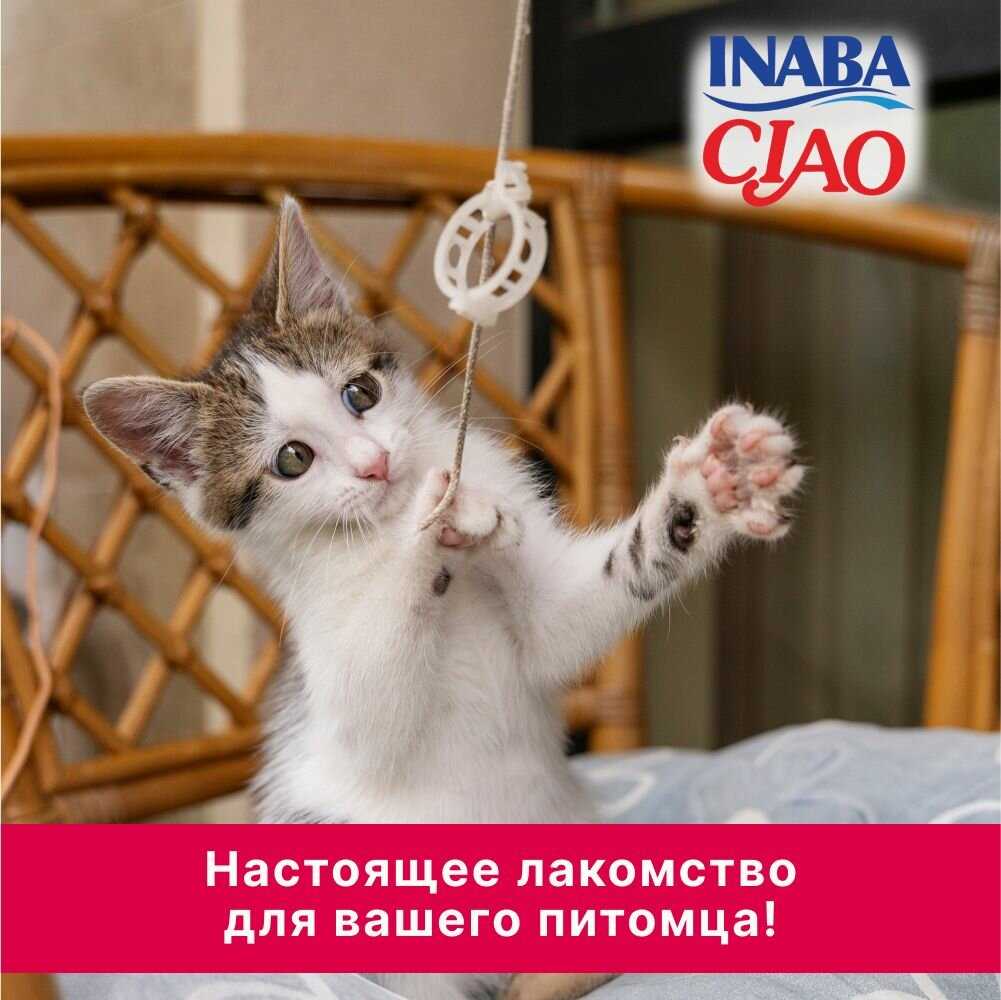 Лакомство-пюре для кошек Inaba Ciao Churu Куриное филе и креветка фотография 7