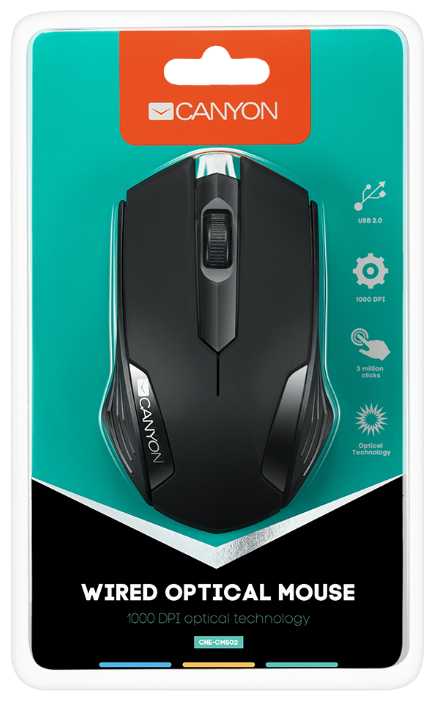 Мышь Canyon CNE-CMS02B Black USB фотография 3