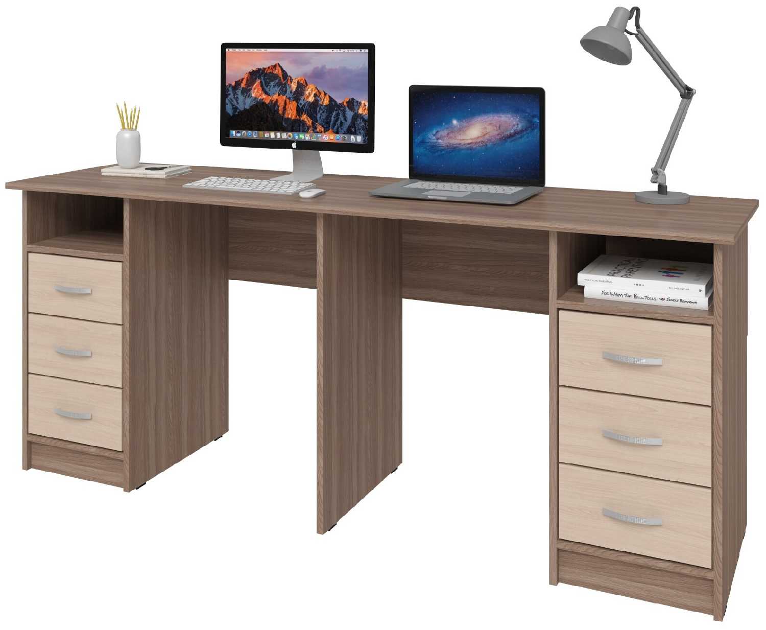 Стол письменный Хит-33, ШхГ: 200х50 см, цвет: Белый фотография 10