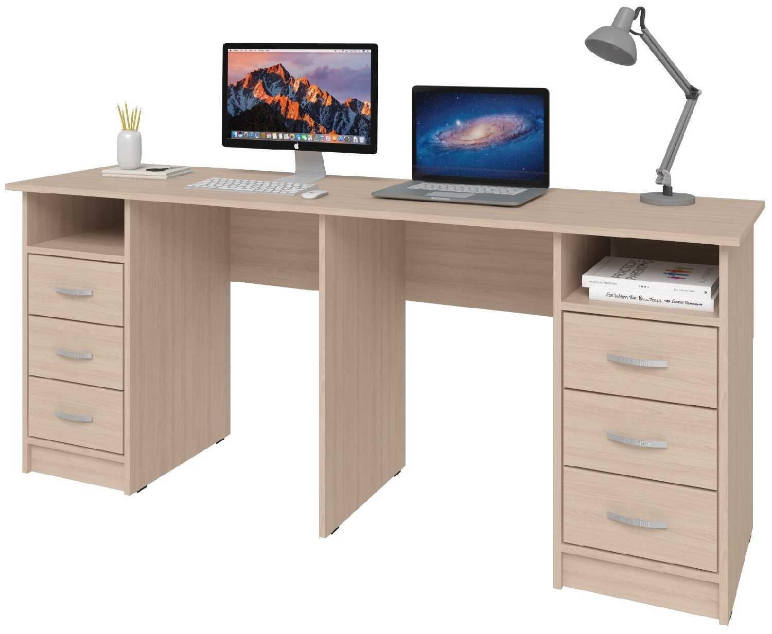 Стол письменный Хит-33, ШхГ: 200х50 см, цвет: Белый фотография 11