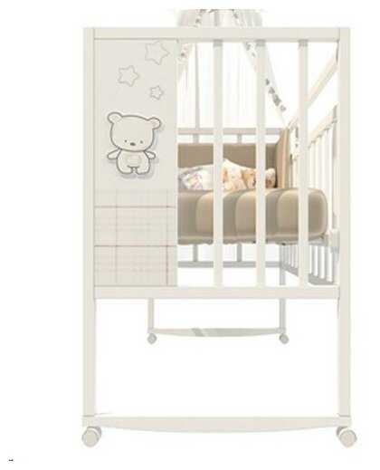 Кровать ВДК Mini Loft 3D -Funny Bear, колесо-качалка, bianco фотография 1