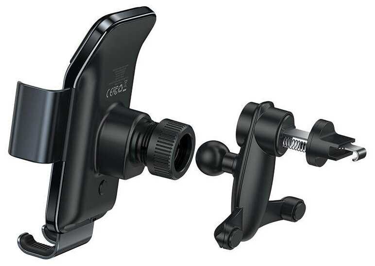 Автомобильный держатель с солнечной батарей Baseus Smart Solar Power Wireless Car Mount Electric Holder Black (SUZG000001) фотография 2