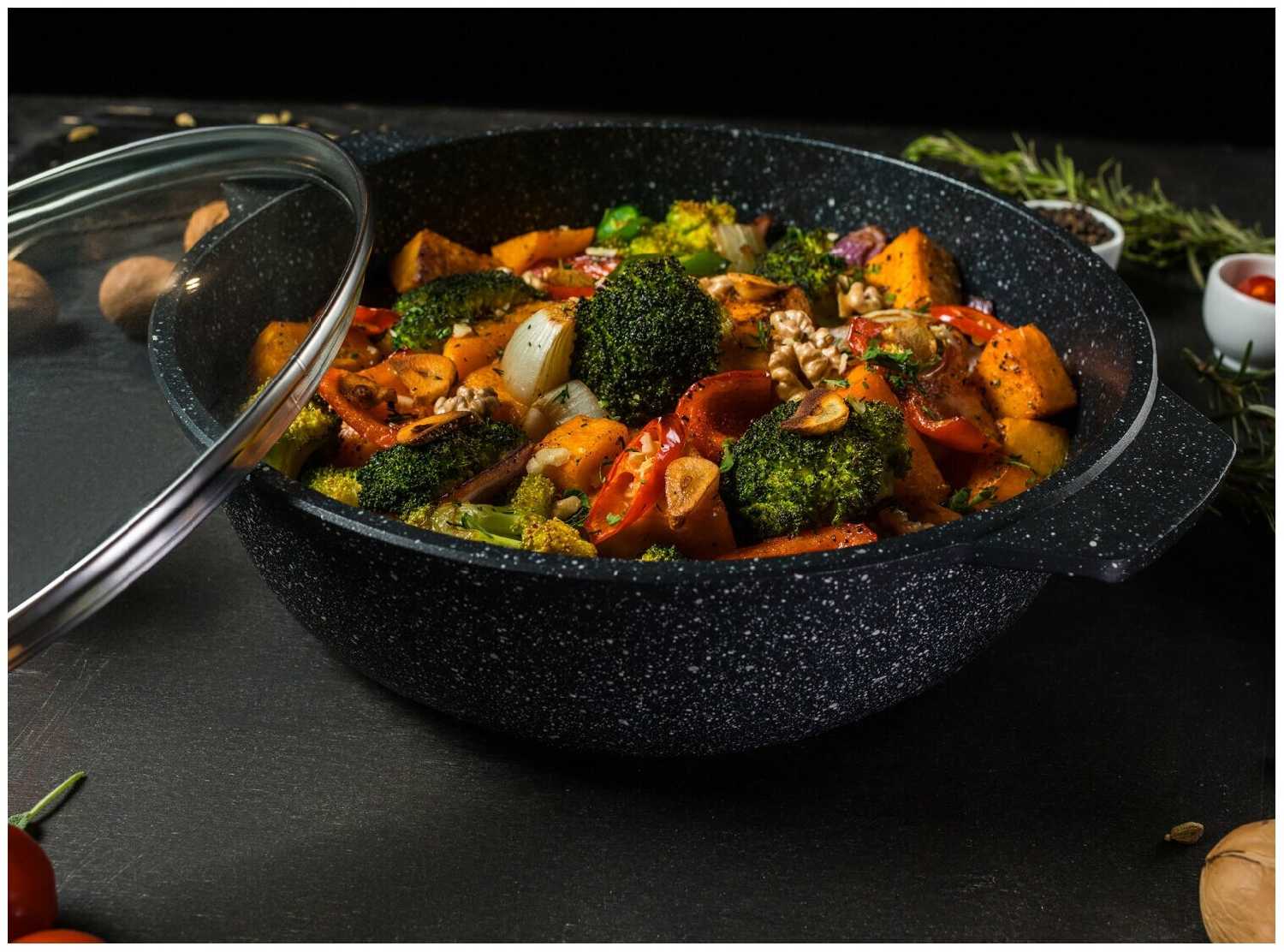 Сковорода-жаровня НЕВА МЕТАЛЛ ПОСУДА Индукция Гранит (L186540i) фотография 6