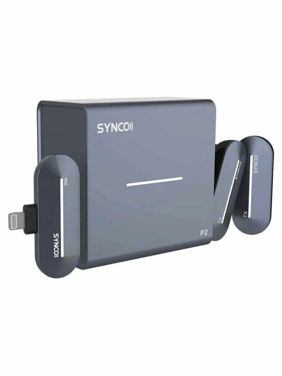 Радиосистема SYNCO P2SL 2,4 ГГц, 2 передатчика, футляр-зарядка (разъем Lighting iPhone) фотография 17