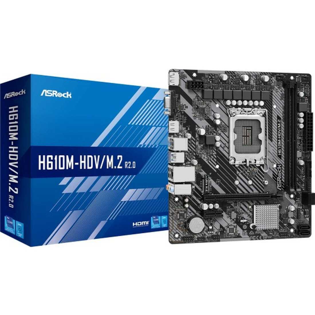 Материнская плата Asrock H610M-HDV/M.2 R2.0 [Intel H610, LGA 1700, mATX, 2xDDR4] фотография 3