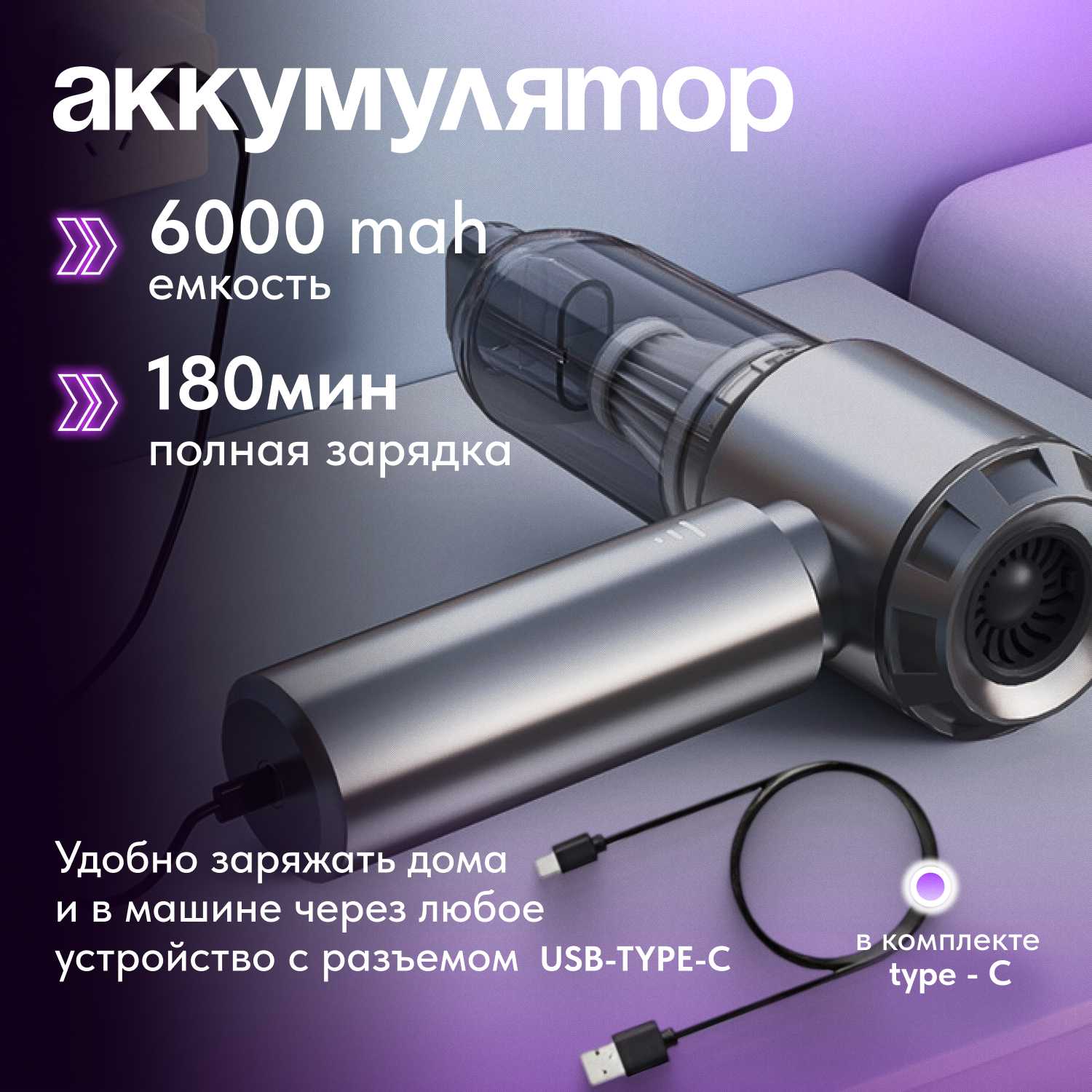 Беспроводной ручной пылесос Suitu фотография 7