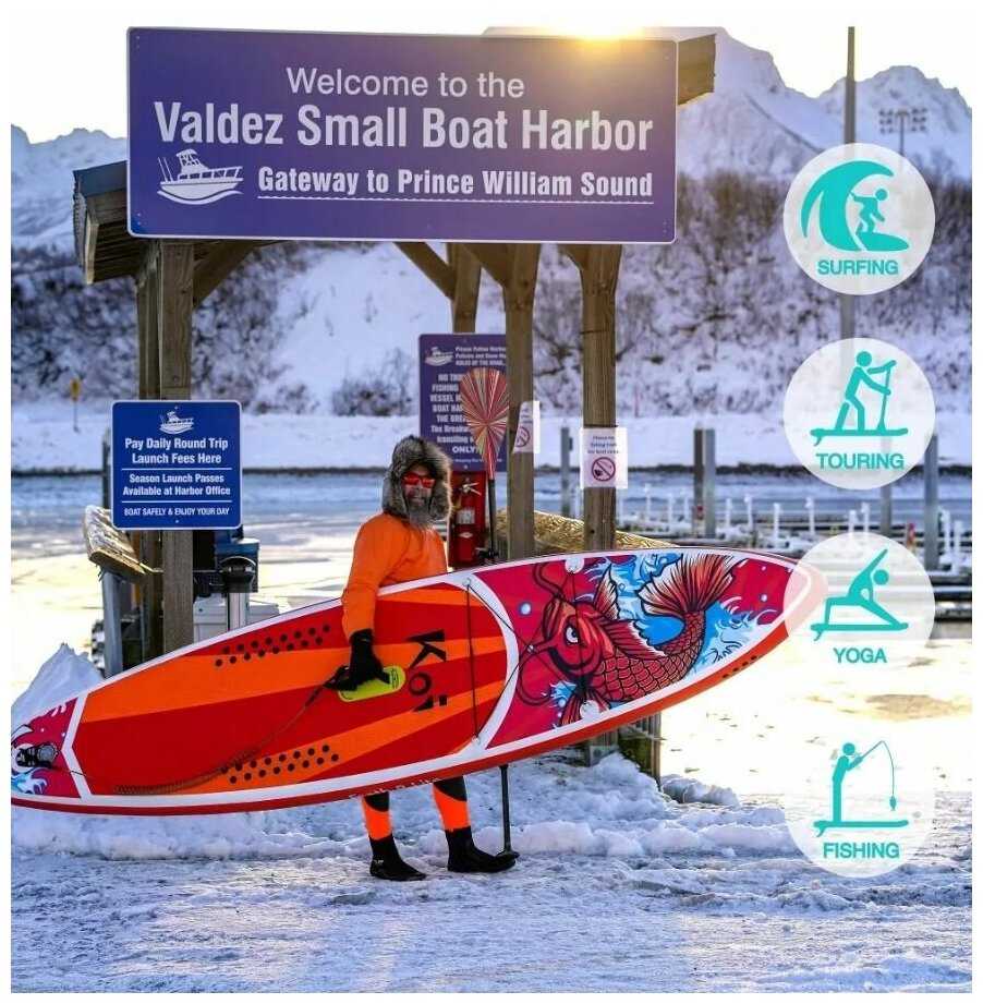 Сап борд полный комплект 350х84х15 / Sup board KOI 11.6 надувной для серфинга с веслом фотография 4