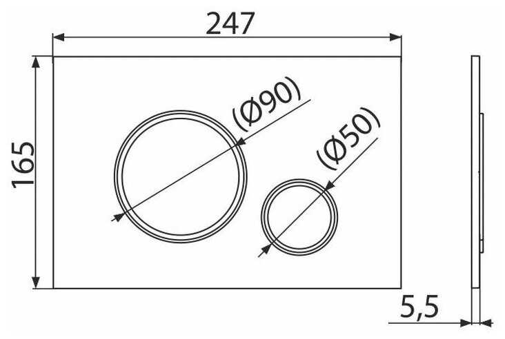 Кнопка управления для скрытых систем инсталляции AlcaPlast M772 фотография 1