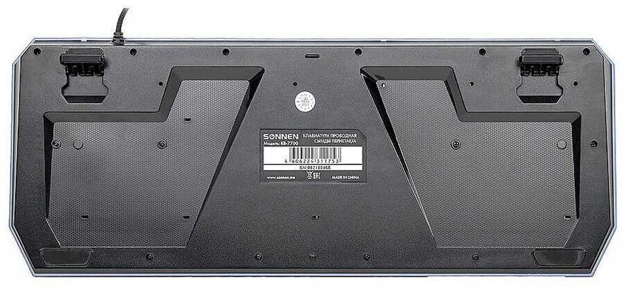 Клавиатура проводная игровая SONNEN KB-7700, USB, 104 клавиши + 10 программируемых клавиш, RGB, черная, 513512, 513512 фотография 12