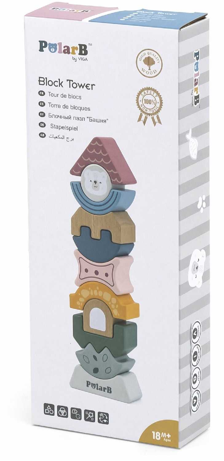 Развивающие игрушки из дерева Viga Toys Пирамидка-балансир Башенка (44070) фотография 2