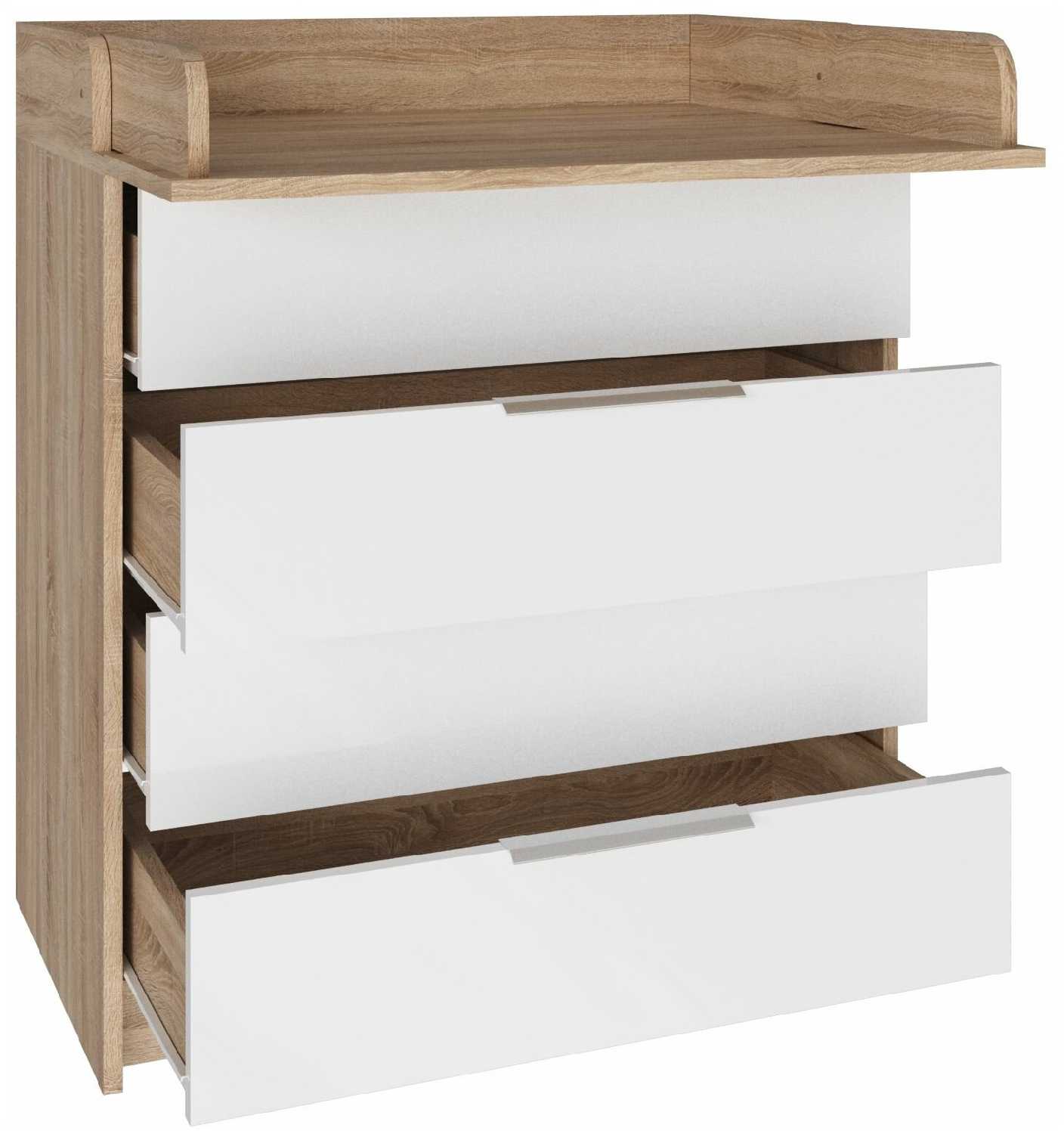 Комод пеленальный Норд дуб сонома светлый/белая аляска фотография 1